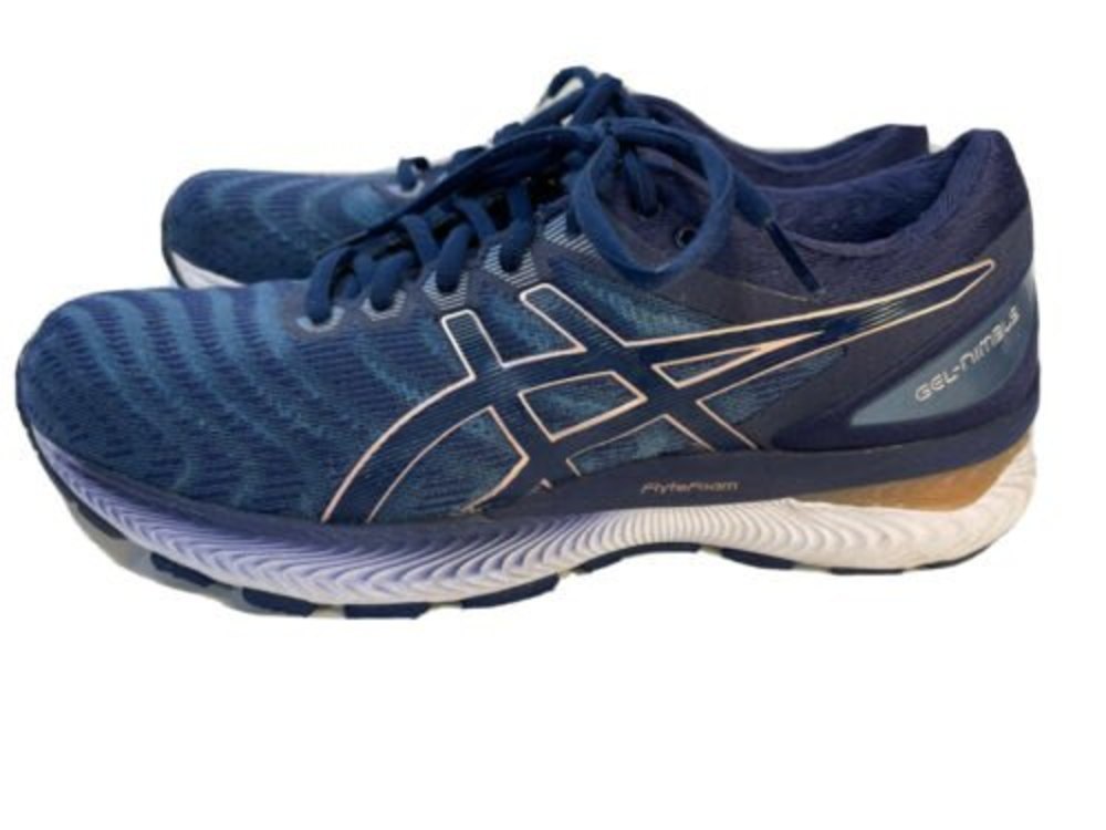 WOMENS ASICS GEL-NIMBUS 22 BLUE RUNNING ATHLETIC SHOES SIZE 10 1012A587